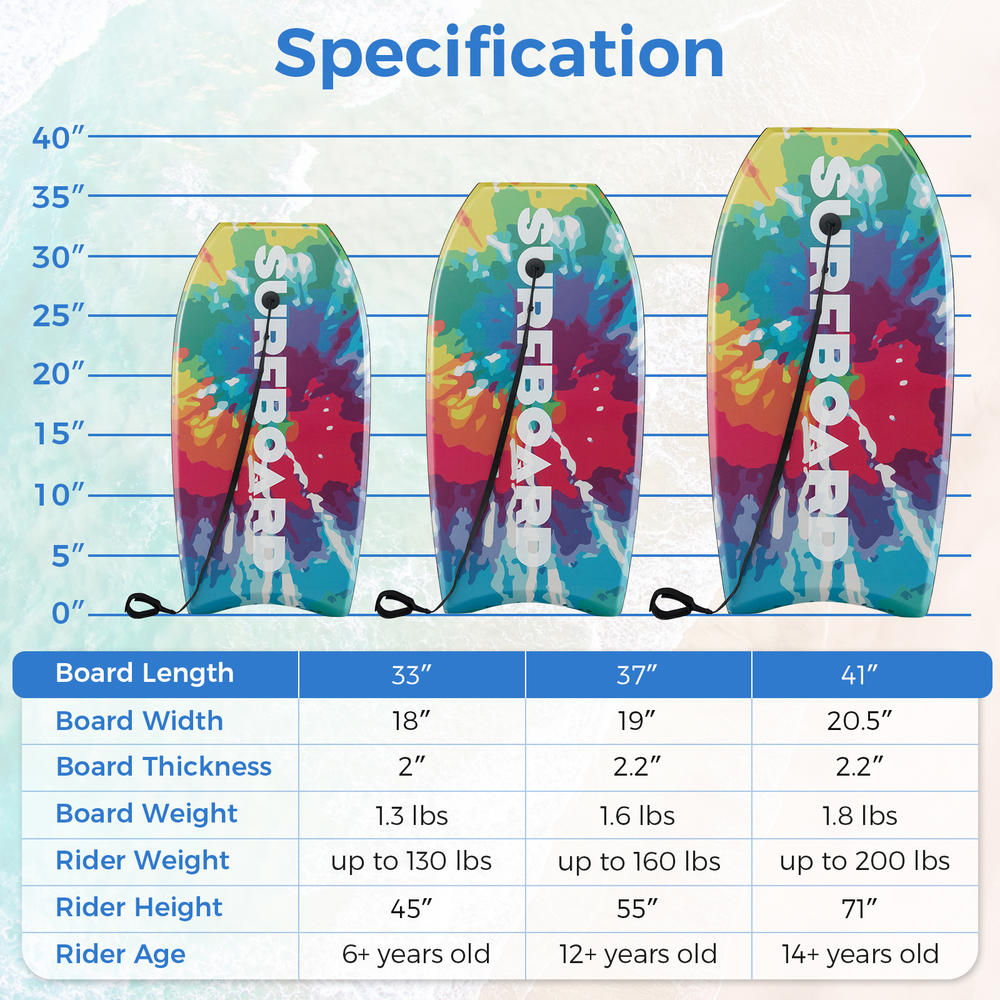 33/37/41 Zoll Leichtgewichtige – Bodyboard Boogie Board Bewertung und Preis